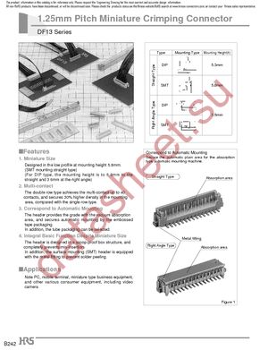 DF13-2P-1.25DS(20) datasheet  